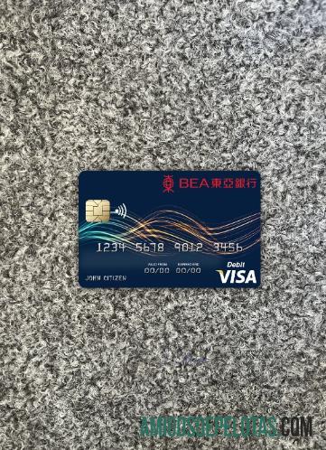 Cartão de débito Visa do Banco do Leste Asiático de Hong Kong Photolook Front baixar para verificação